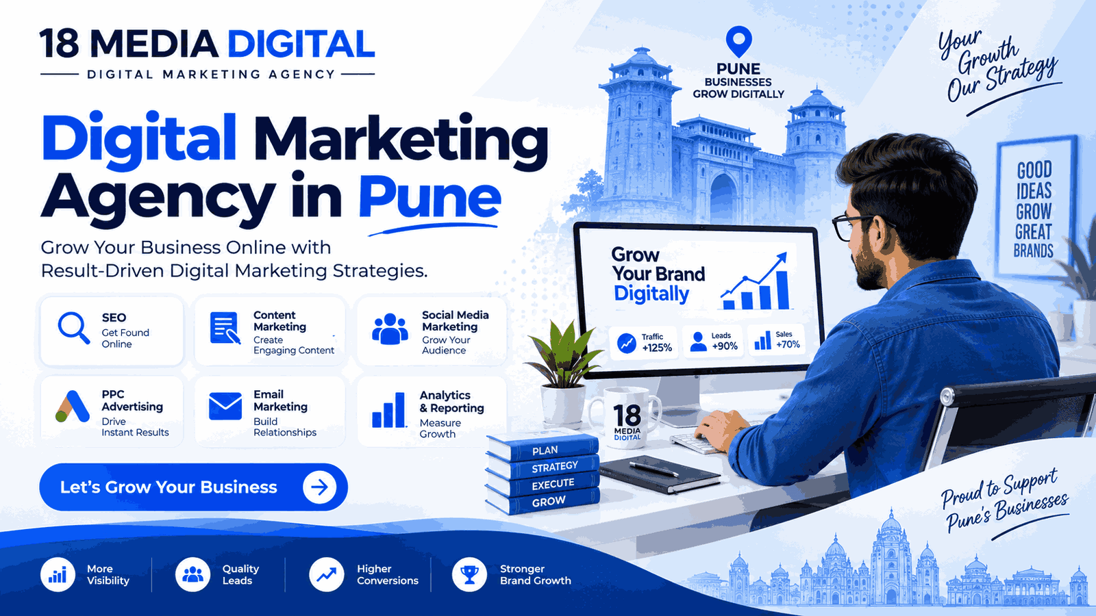 Digital Marketing Agency in Pune offering SEO, content marketing, social media marketing, PPC, email marketing, and analytics services