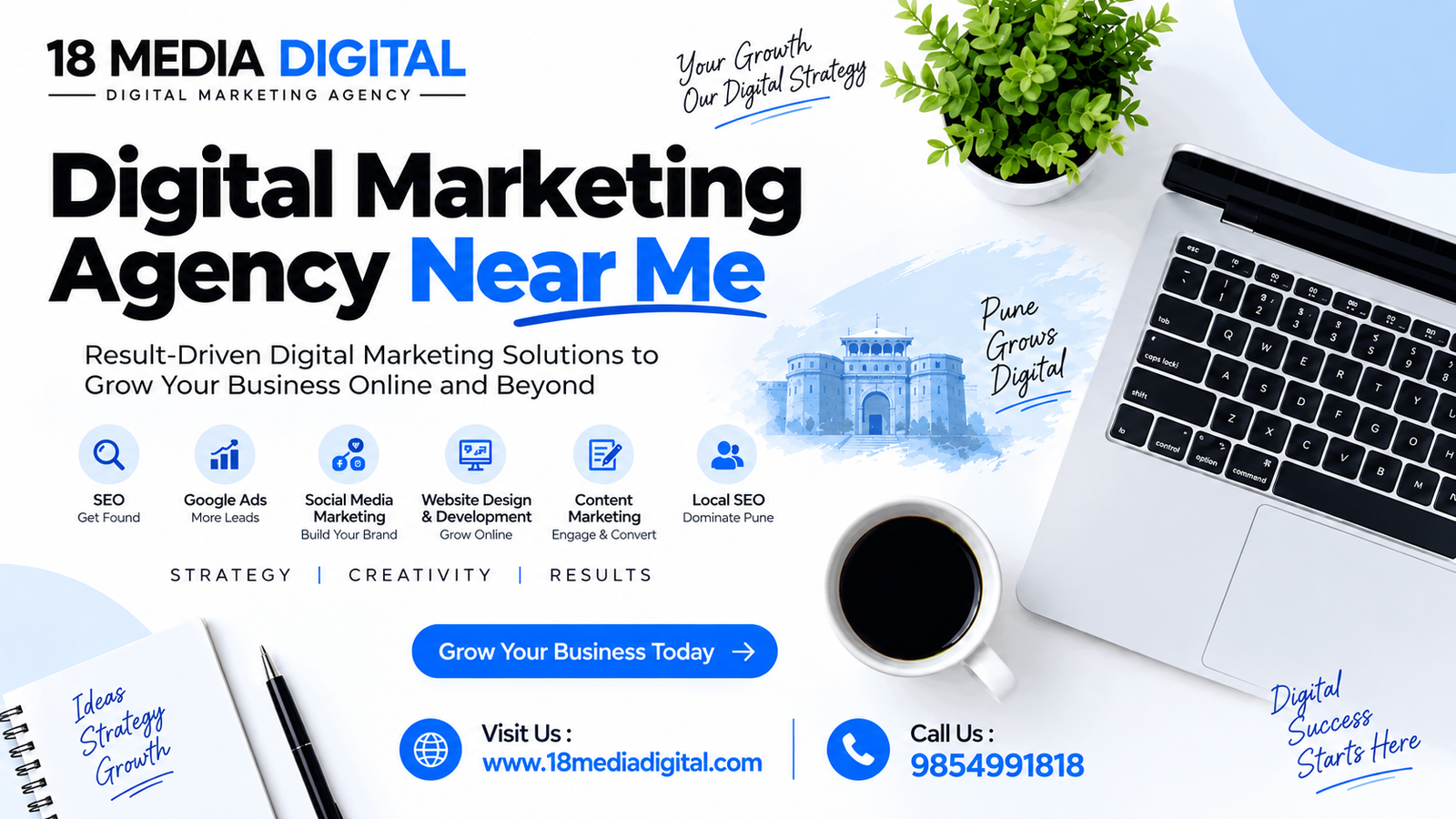 Digital Marketing Agency Near Me offering SEO, Google Ads and social media marketing services