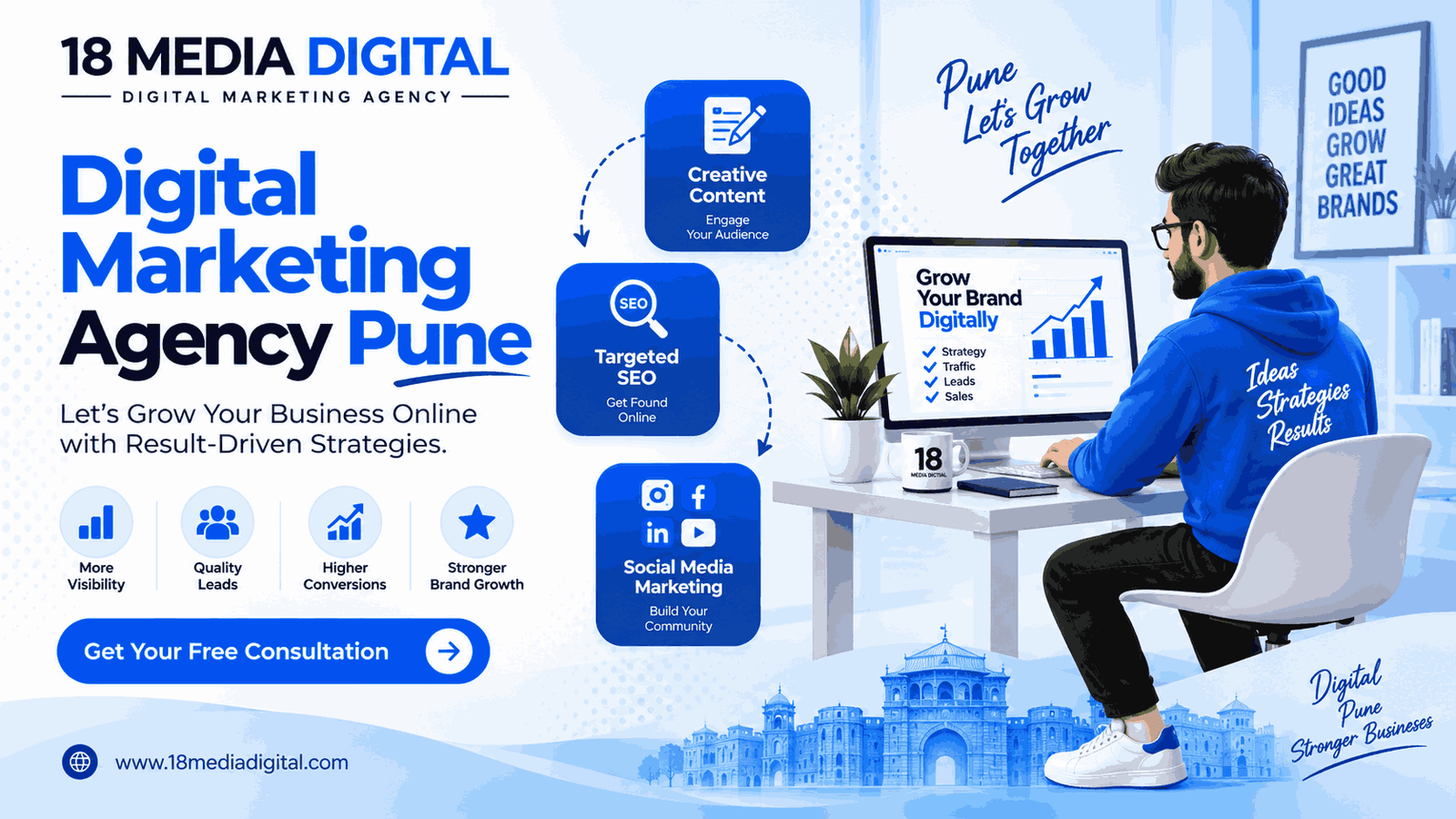 Digital Marketing Agency Pune offering SEO, content marketing, social media marketing, PPC, and business growth strategies