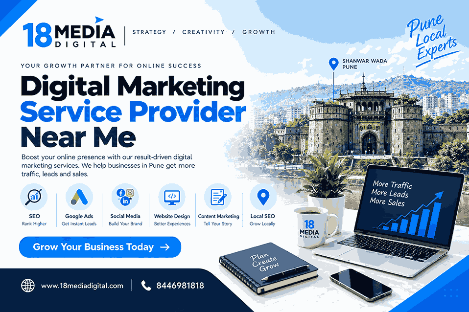 Digital Marketing Service Provider Near Me in Pune by 18 Media Digital