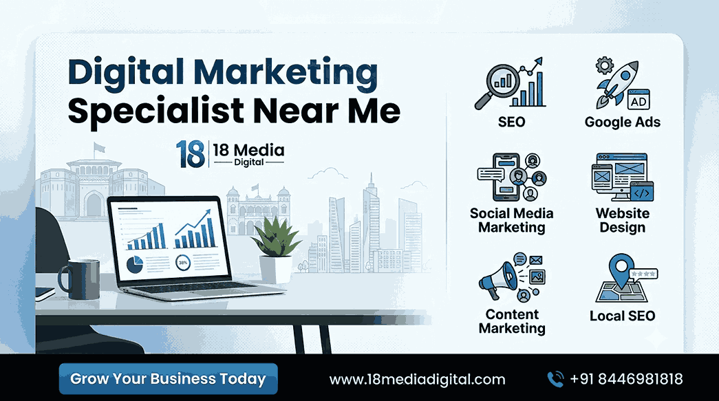 Digital Marketing Specialist Near Me - 18 Media Digital Services in Pune