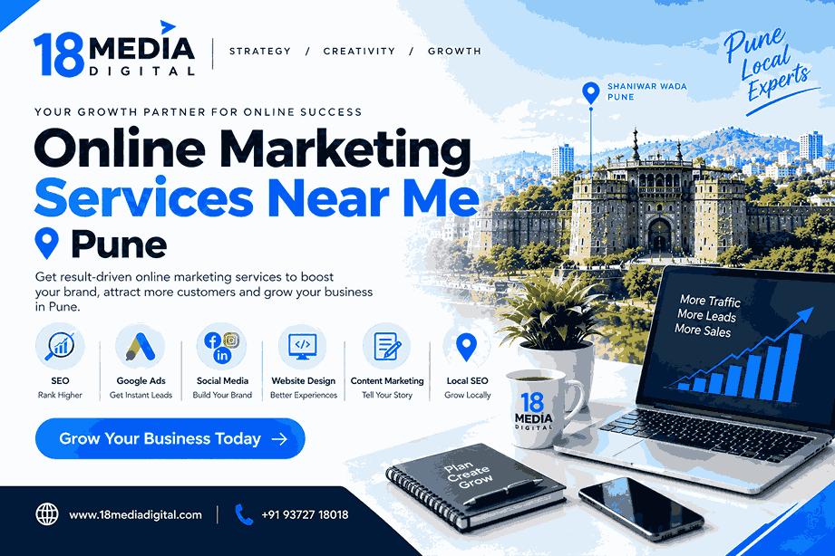 Online Marketing Services Near Me in Pune by 18 Media Digital